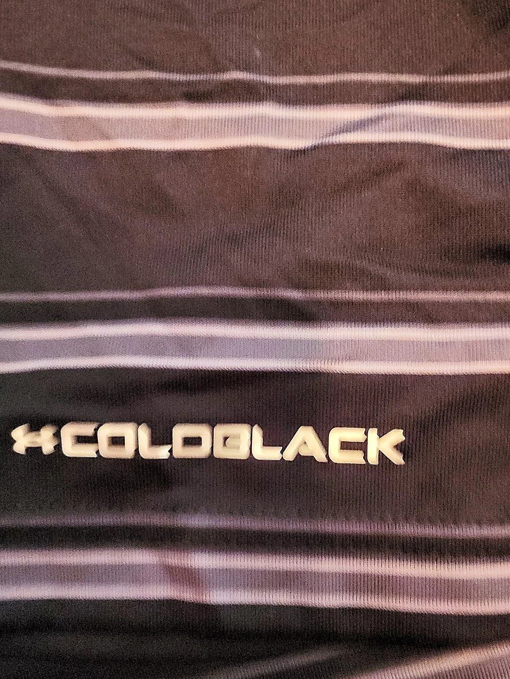 Under Armour HeatGear Striped Polo Shirt Black & Gray XL - Picture 5 of 5